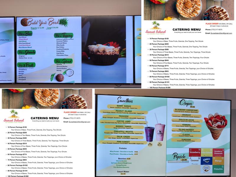 Sunset Island Menu