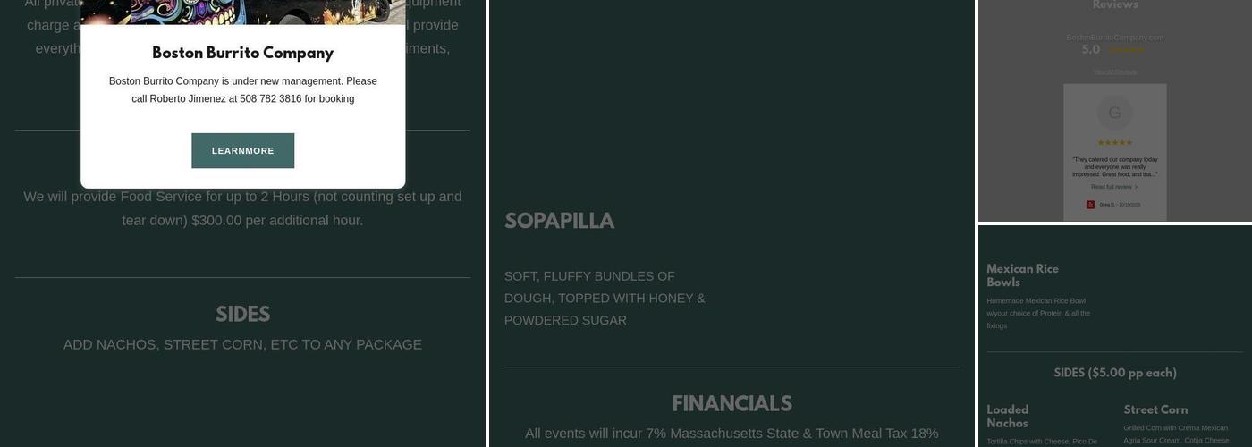 Boston Burrito Company Menu