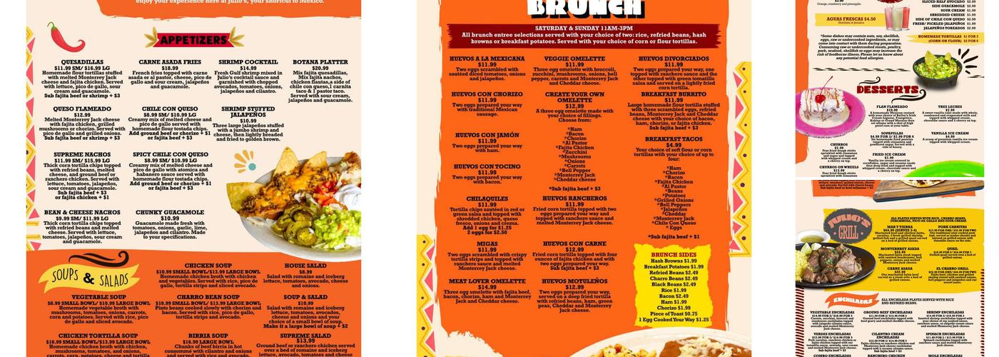 Julio's Mexican Grill - Mexican Restaurant - Spring Menu