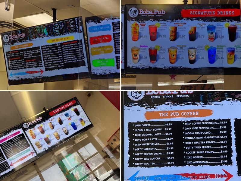 Boba Pub Menu