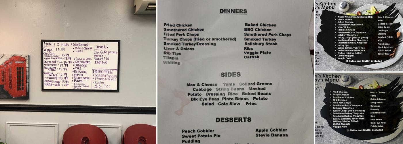 Brown’s Kitchen (McDonough) Menu