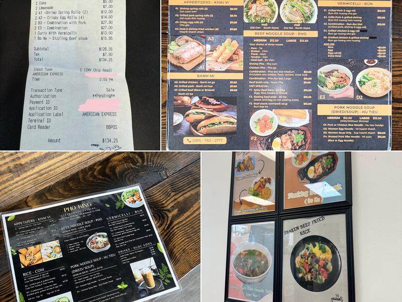 Pho King Menu