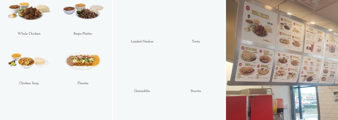 Pollo Regio Menu