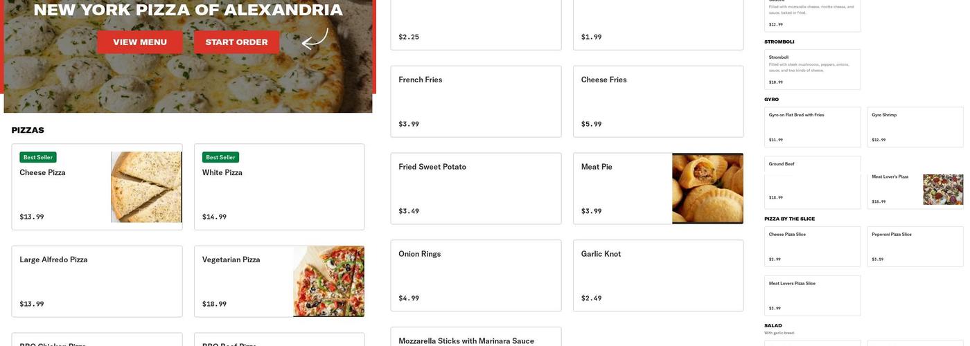 New York Pizza of Alexandria Menu