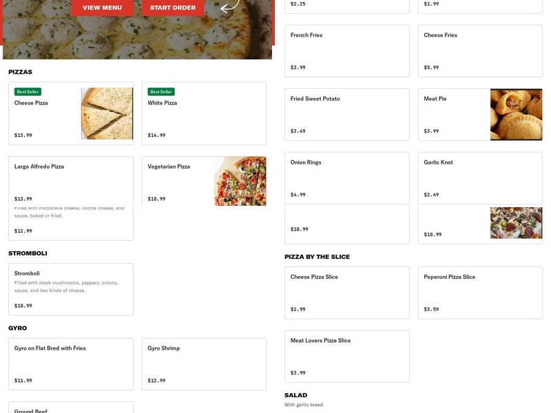 New York Pizza of Alexandria Menu