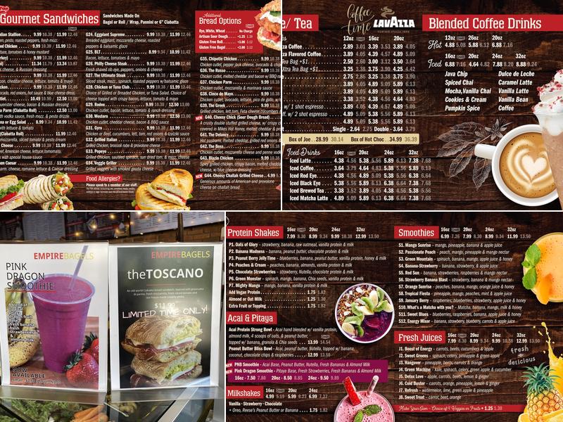 Empire Bagels Menu