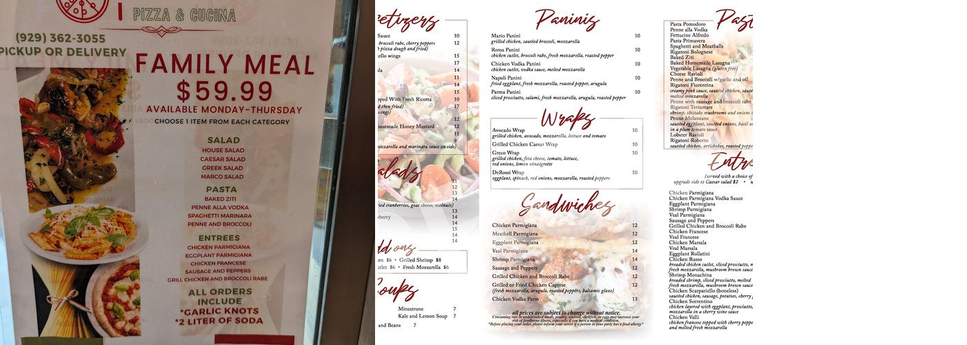 Mario's Pizza & Restaurant Menu