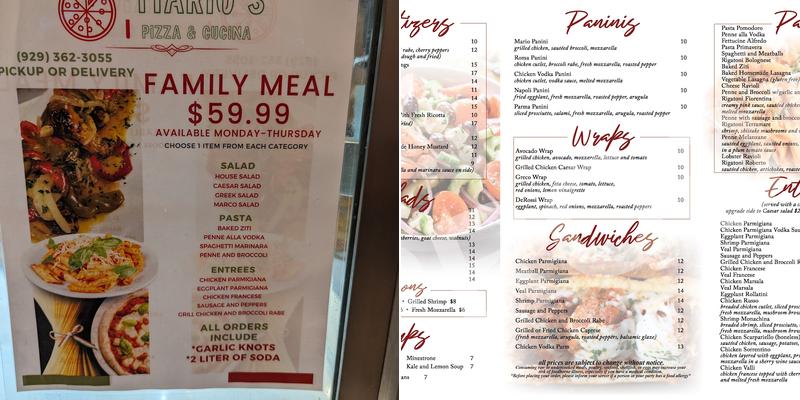 Mario's Pizza & Restaurant Menu
