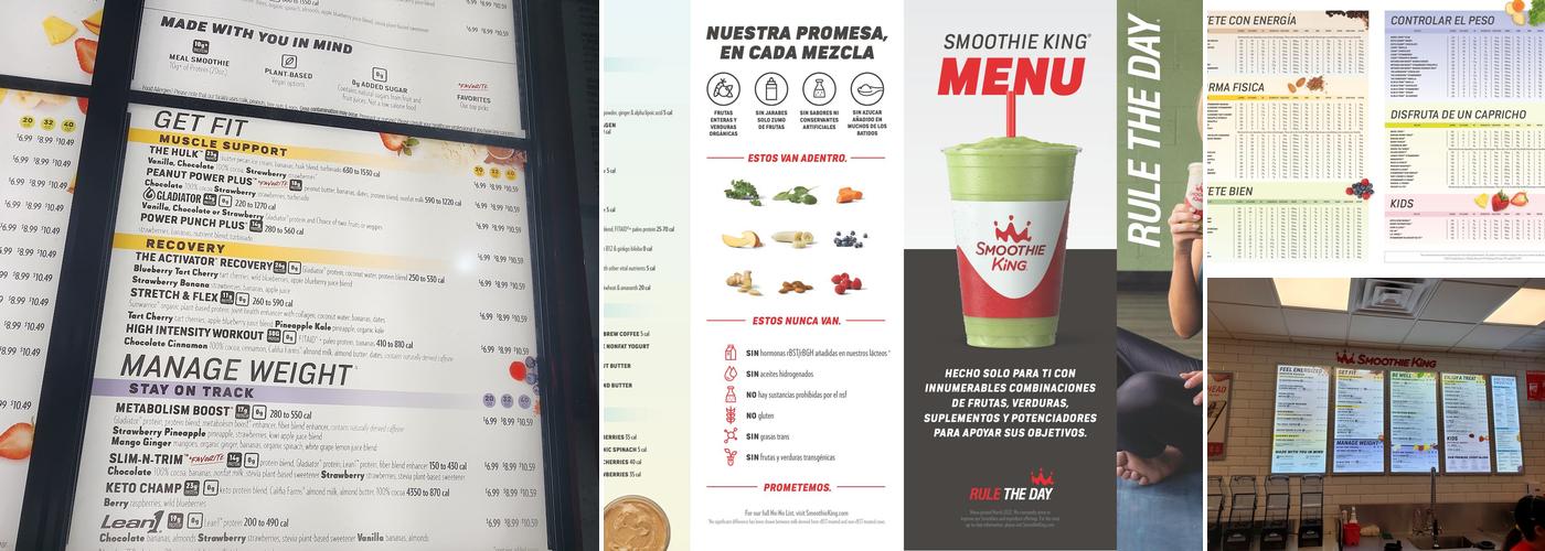 Smoothie King Menu