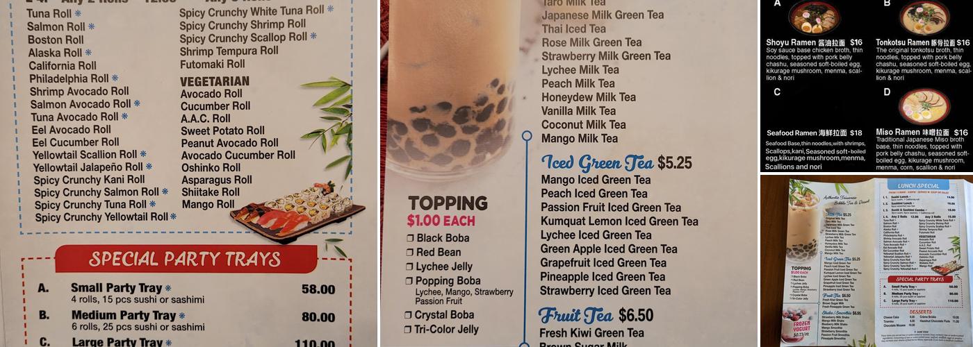 Tokyo Sushi (Chatham) Menu