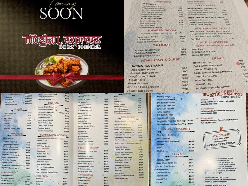 Moghul Express Parsippany Menu