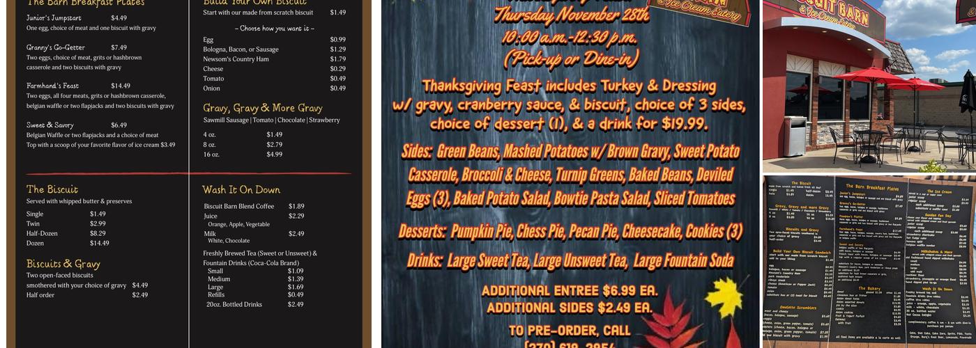 Biscuit Barn Menu