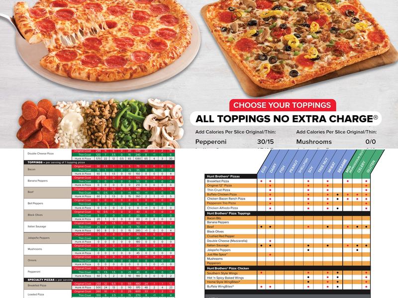 Hunt Brothers Pizza Menu