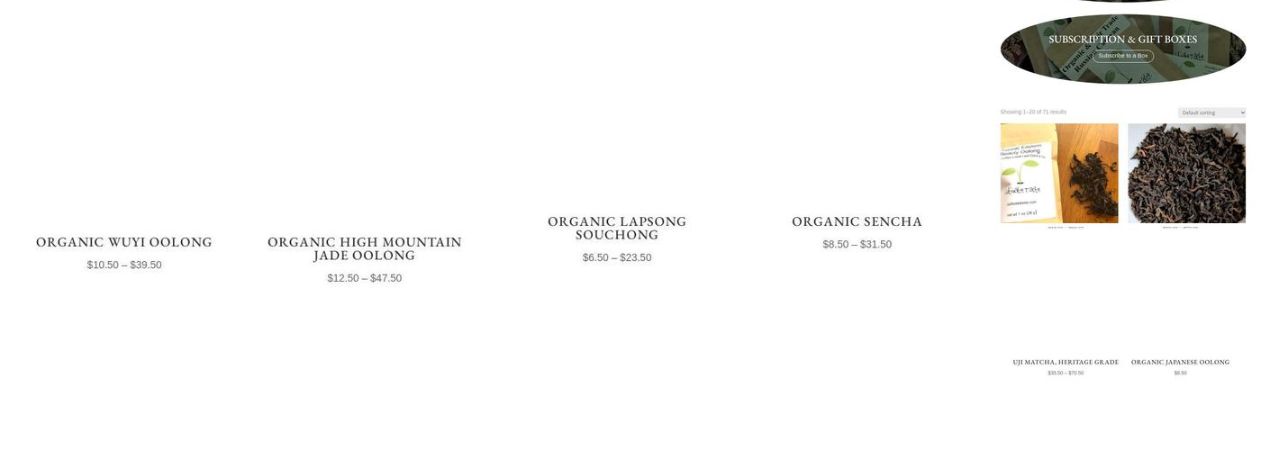 Cultivate Taste Tea Menu