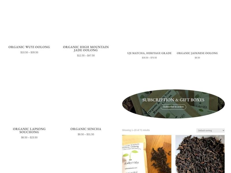 Cultivate Taste Tea Menu