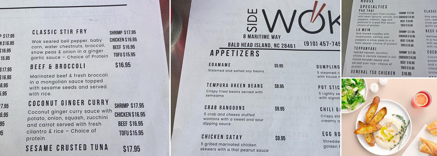Side Wok Menu