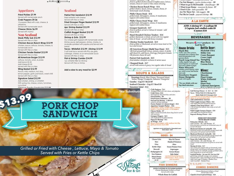 Fishtales Bar & Grill Zebulon Menu