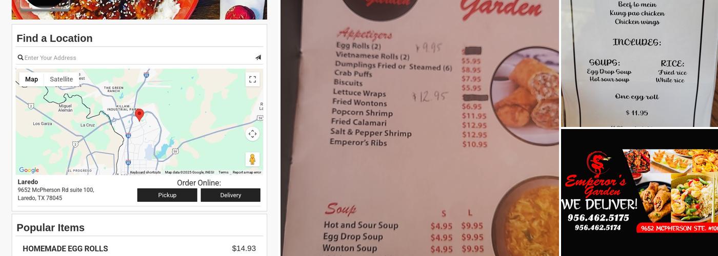 Emperor’s Garden Menu