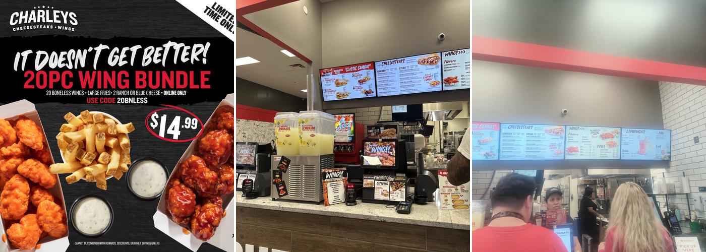 Charleys Cheesesteaks and Wings Menu