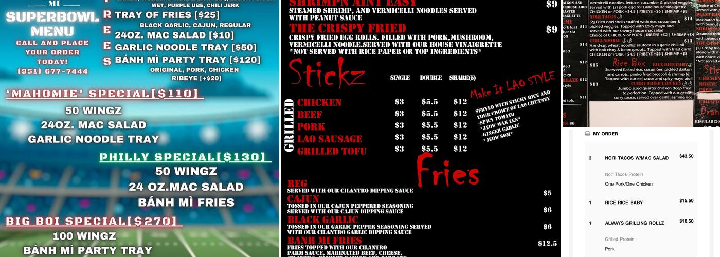 Wingz & Mi Menu