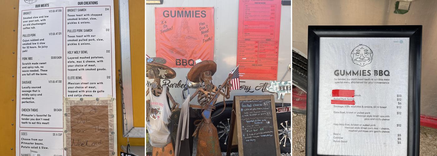 GUMMIES BBQ Menu