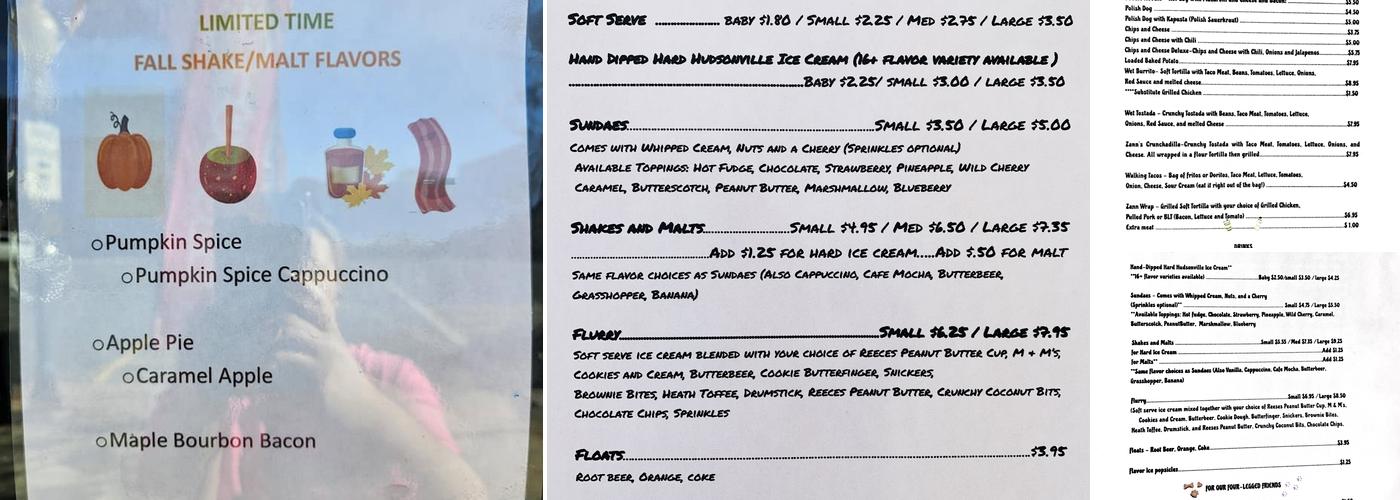 Aunt Zanns Dips and More, LLC Menu