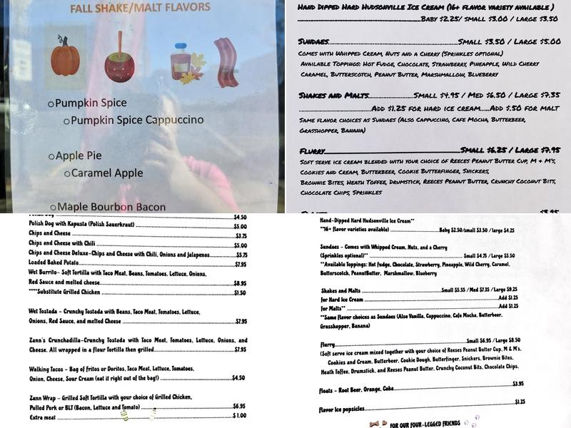 Aunt Zanns Dips and More, LLC Menu