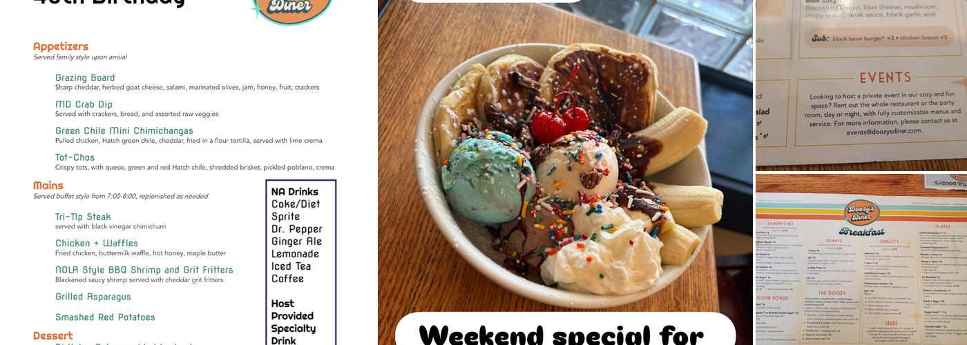 Doozy's Diner Menu