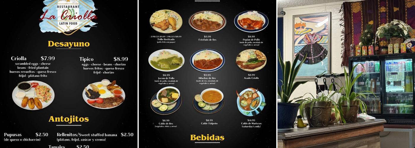 La Criolla Restaurant Menu