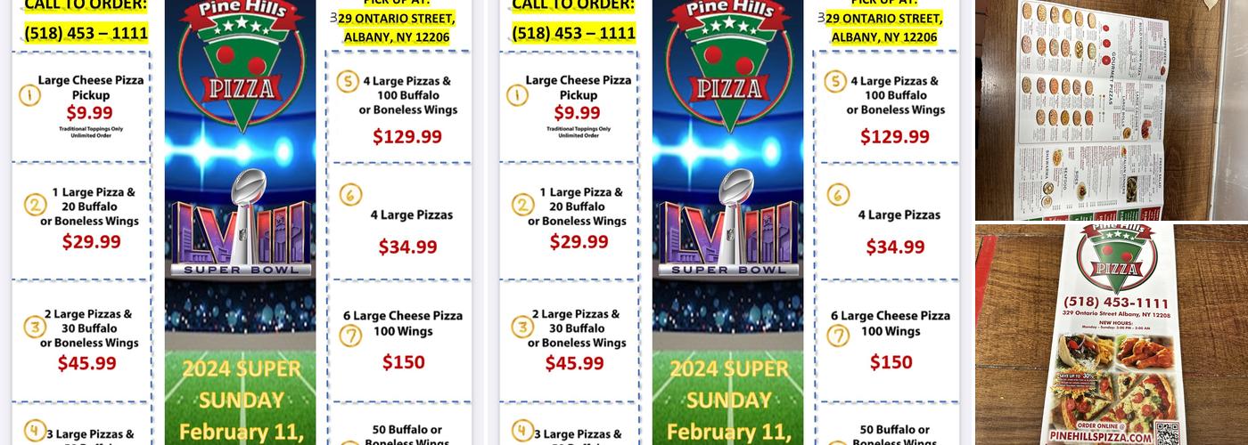 Pine Hills Pizza Menu