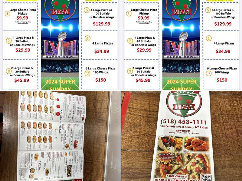 Pine Hills Pizza Menu