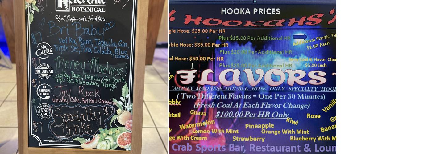 Mr.Crab Sports Bar, Restaurant & Lounge Menu