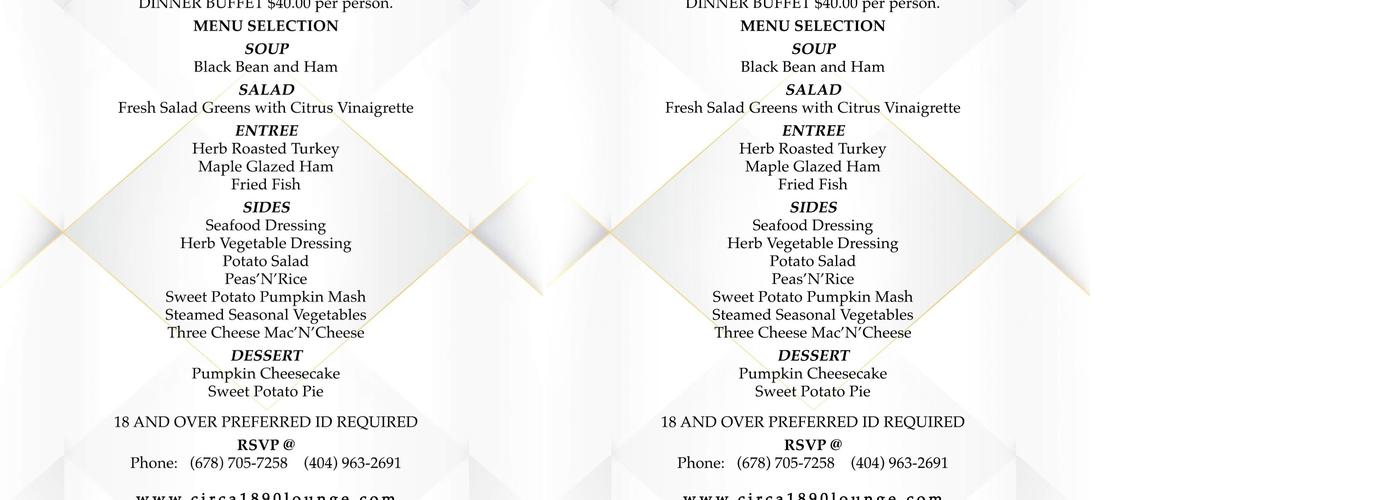 Select Lounge Menu