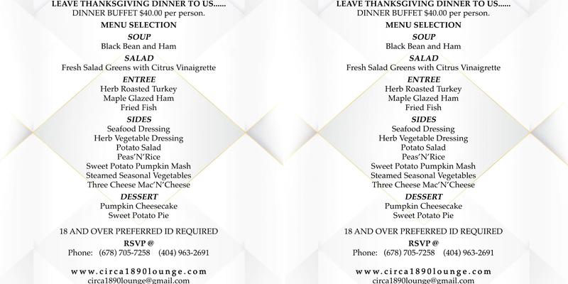 Select Lounge Menu