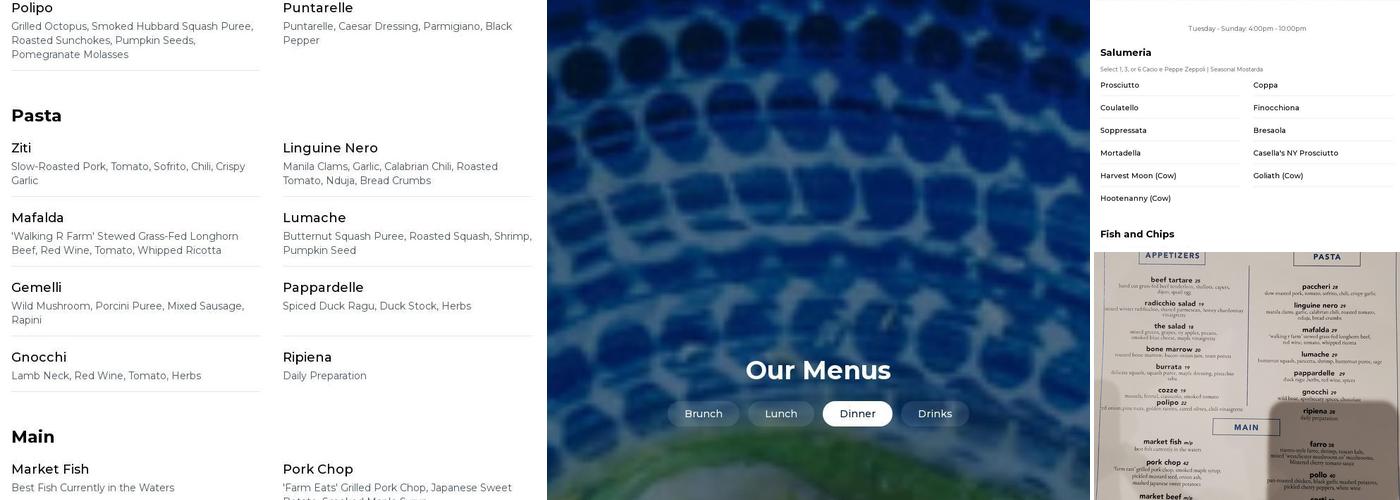 Augustine’s Salumeria e Pasta Joint Menu