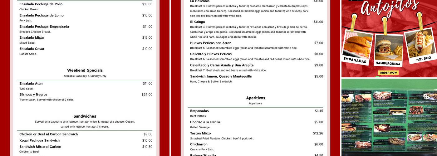 La Cantera Express Menu