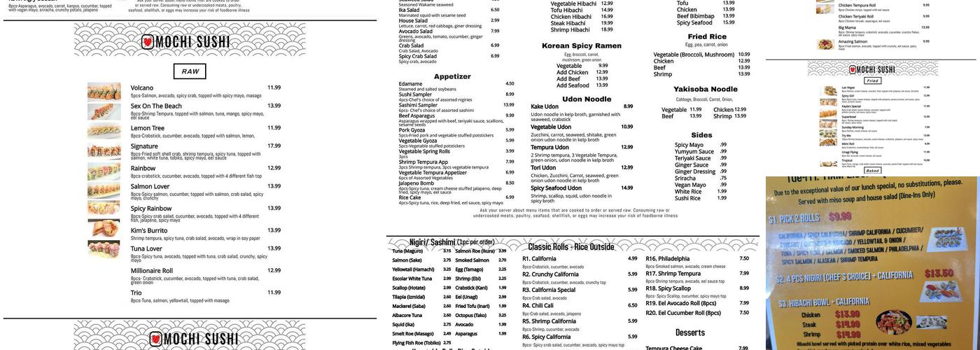 Mochi Sushi Menu