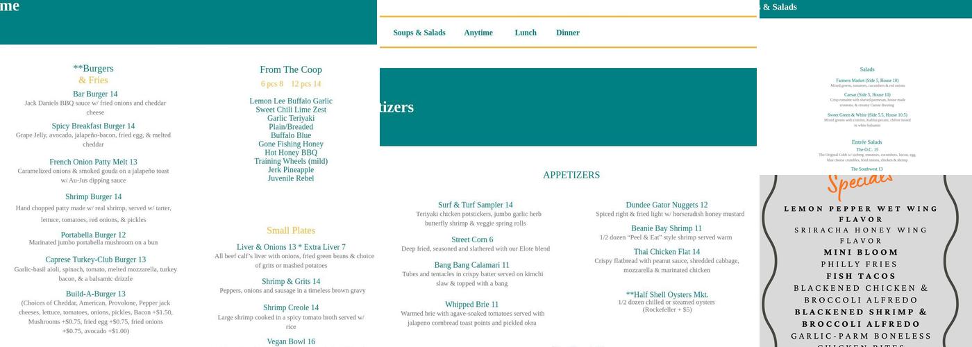 Seaside Bar & Grill Menu