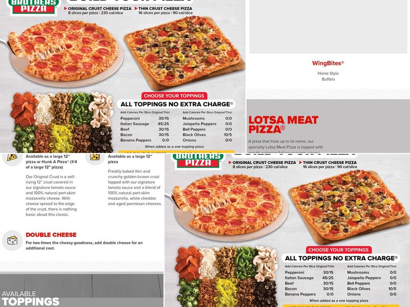 Hunt Brothers Pizza Menu