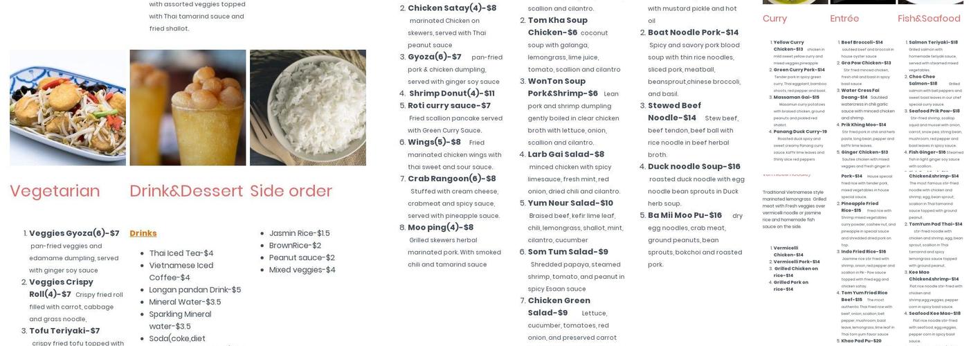 Kin Dee Thai & Pho Menu