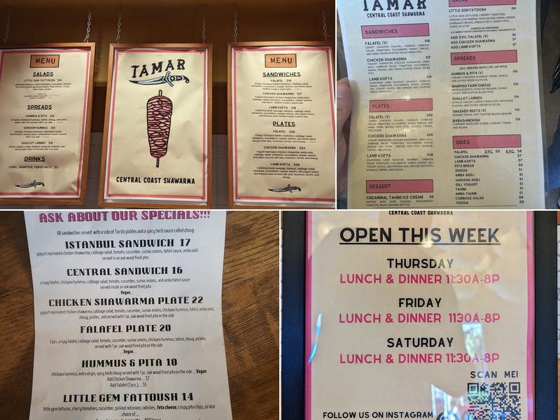 Tamar Menu