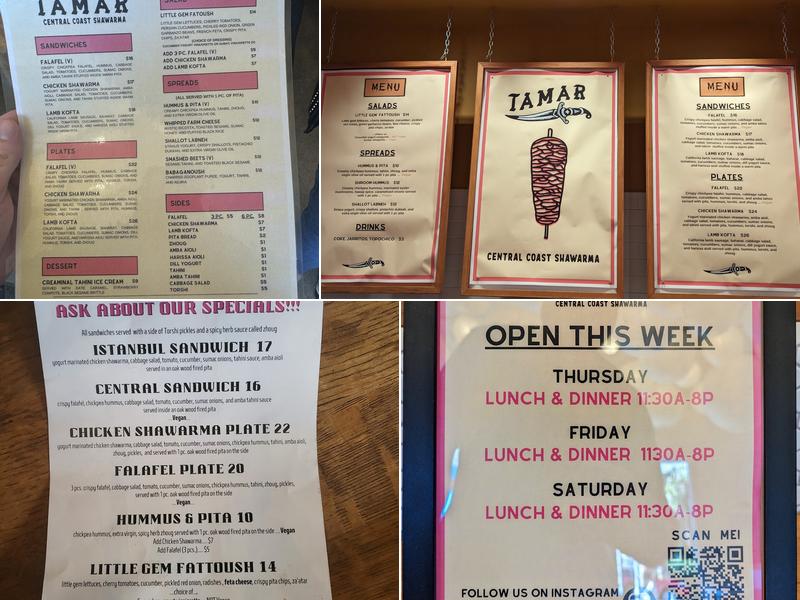 Tamar Menu