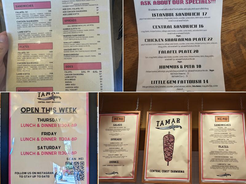 Tamar Menu