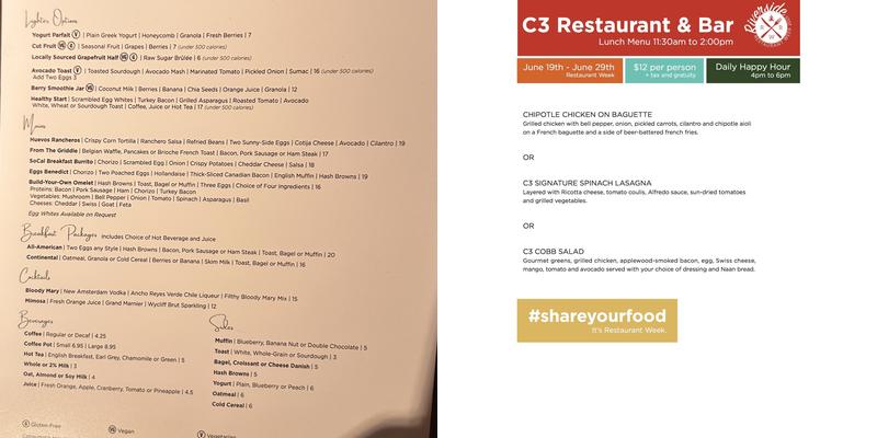 C3 Restaurant Menu