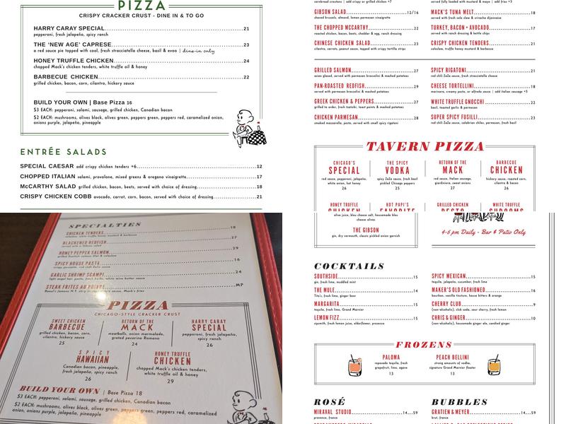 D.L. Mack's Menu