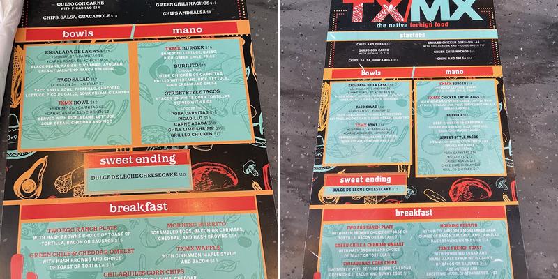 TX/MX Menu