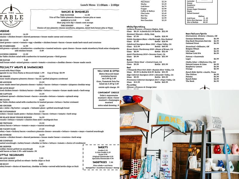The Lakehouse & The Table Menu