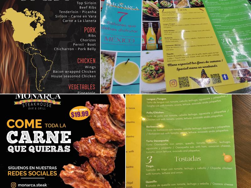 Monarca Mexican Restaurant Menu