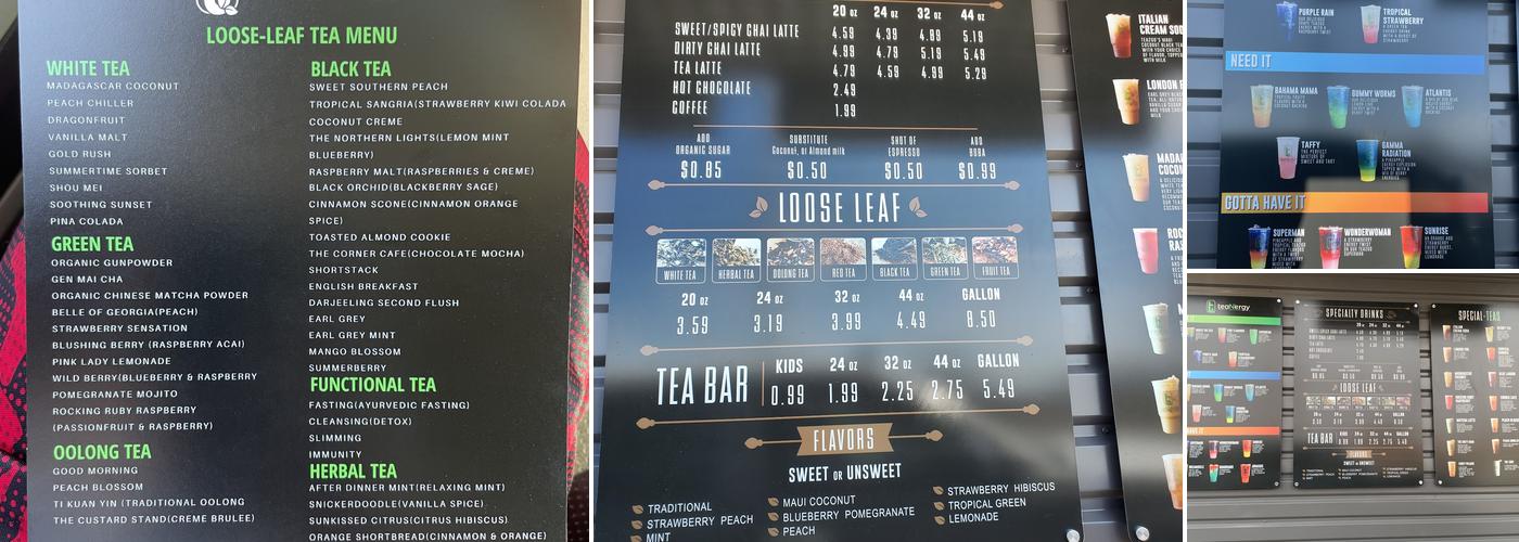 Tea2Go Menu