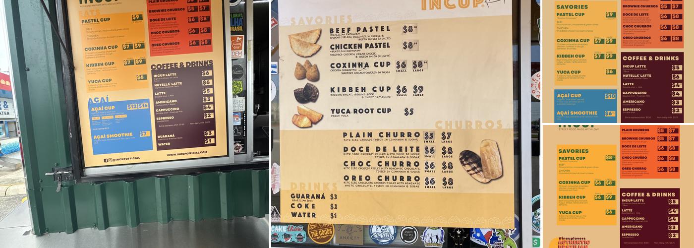 InCup Menu